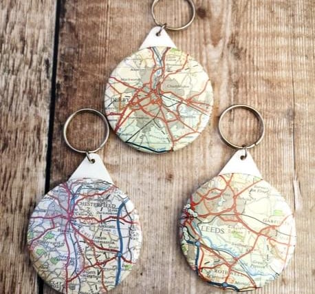 Never get lost again with these really cool map keyrings.