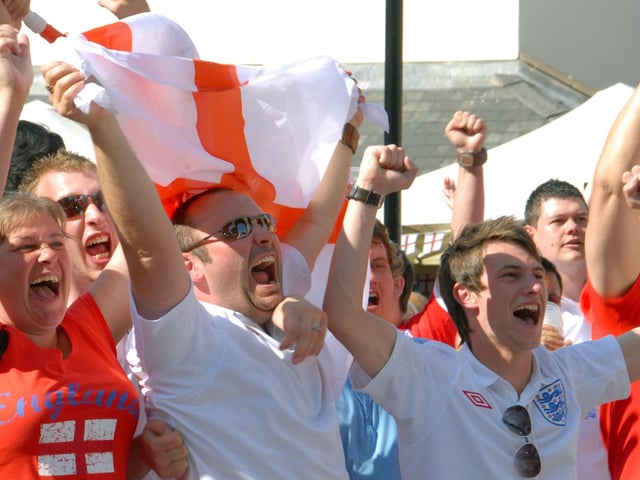 Jubilant fans at The Swan.