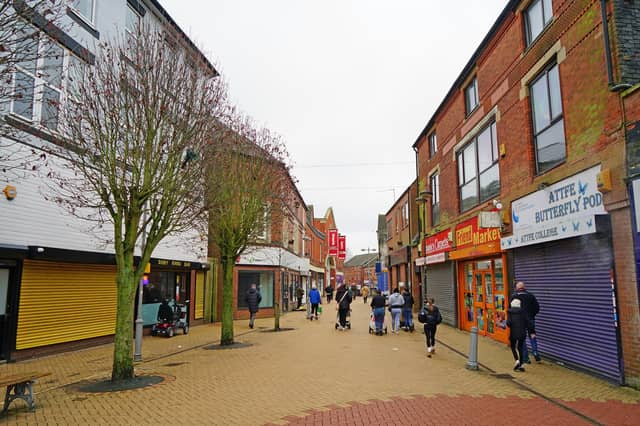 Sutton town centre, Low Street, January 2025.
