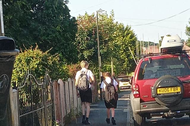 Pupils from The Bolsover School seen wearing skirts in protest after being told they weren't allowed to wear shorts in hot weather