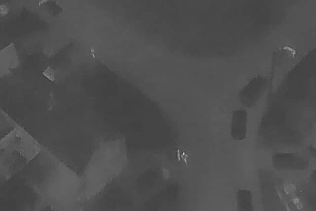 Police arrested a suspect in Mansfield Woodhouse after he was spotted by a drone using a thermal imaging camera. Photo: Nottinghamshire Police