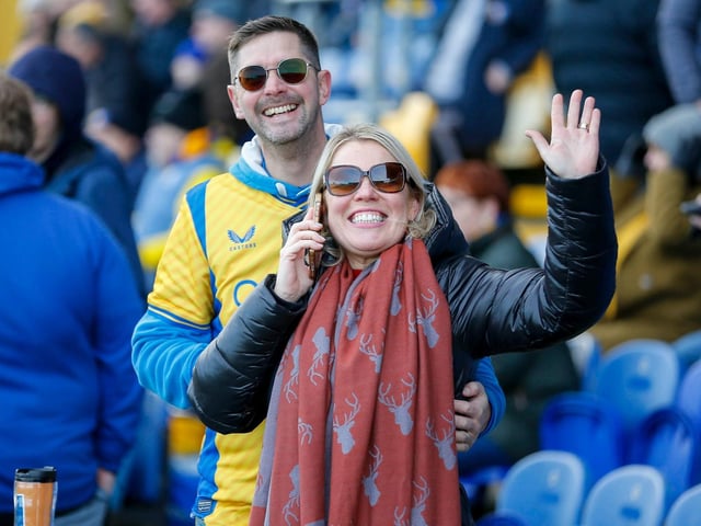 Mansfield Town fans at the win over Grimsby Town.
