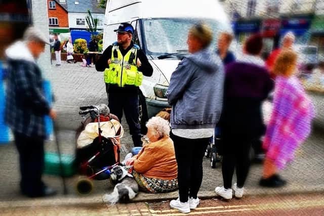 Officers thanked those who helped the injured woman.