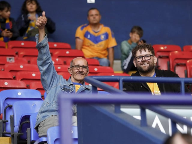 Stags fans at Bolton on Tuesday.