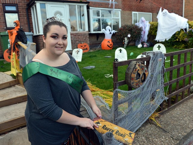 Decorated Halloween house. Eleanor Pheasant.