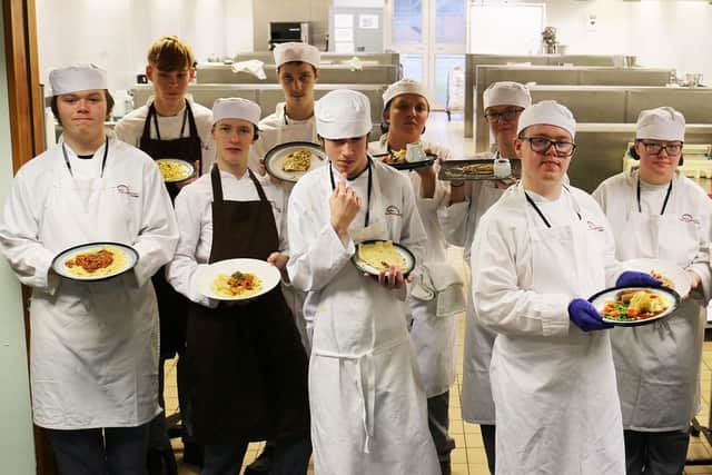 The Ready, Steady, Cook group of students with their dishes.