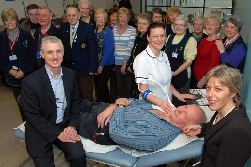 Volunteers from the Dukeries Tea Bar purchased a Carotid Doppler machine costing £35,000 for diagnosing stroke patients at the King's Treatment Centre in 2011.