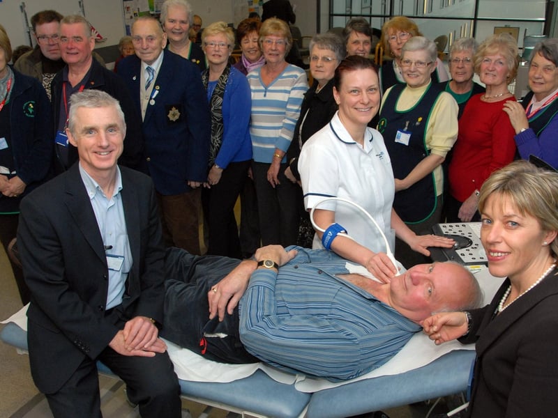 Volunteers from the Dukeries Tea Bar purchased a Carotid Doppler machine costing £35,000 for diagnosing stroke patients at the King's Treatment Centre in 2011.