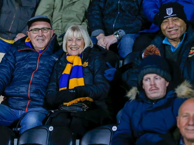 Some of the Mansfield Town fans who headed to Burton for the EFL Trophy defeat.