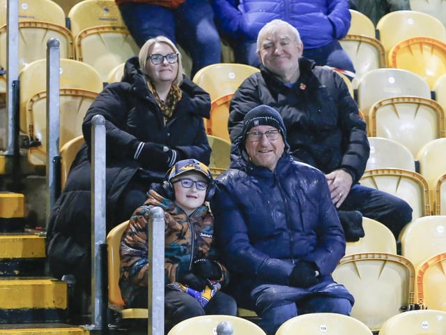 Stags fans at the Emirates FA Cup match against Wrexham AFC at The One Call Stadium, 04 Nov 2023Photo credit : Chris & Jeanette Holloway / The Bigger Picture.media:Mansfield Town fans before the defeat to Wrexham.
