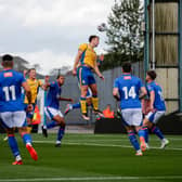 Mansfield Town's Rhys Oates gets up during the Pre Season match against Oldham Athletic AFC at the Boundary Park, 29 July 2023 
Photo Chris & Jeanette Holloway / The Bigger Picture.media