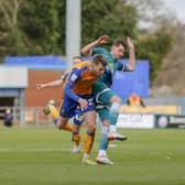 James Gale in action on his full league debut for Stags against Sutton United on Saturday. Photo by Chris & Jeanette Holloway/The Bigger Picture.media.