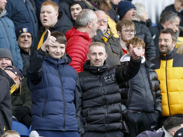 Mansfield Town fans before the 4-1 win over Doncaster Rovers.