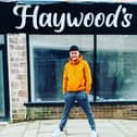 Paul outside his new premises on High Street in Mansfield Woodhouse during the refurbishment.