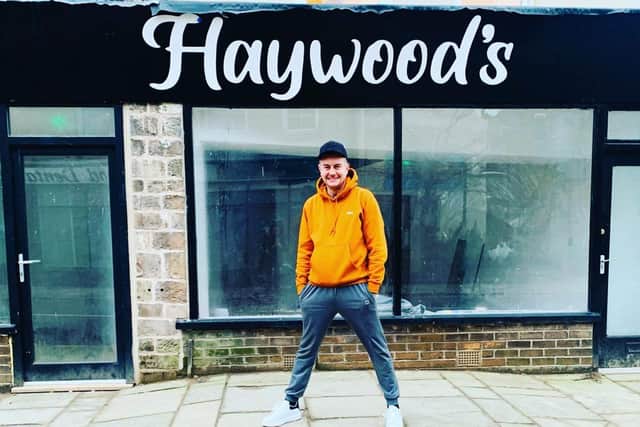 Paul outside his new premises on High Street in Mansfield Woodhouse during the refurbishment.