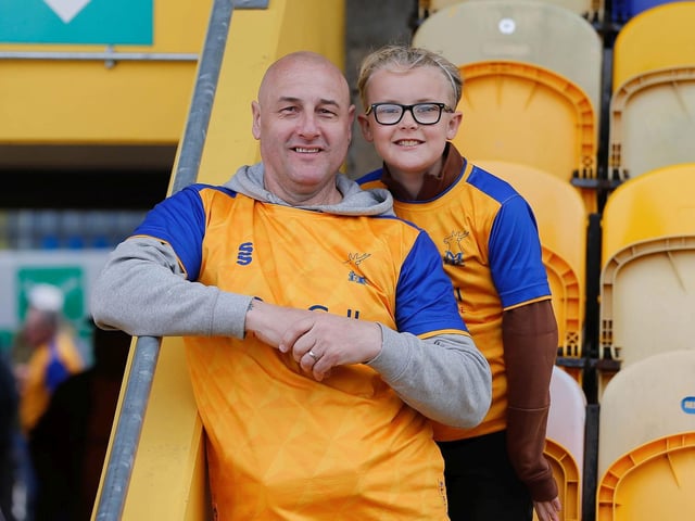 Mansfield Town fans ahead of the win over Stevenage.