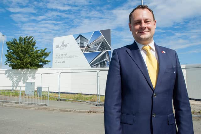 Ashfield District Council leader, Jason Zadrozny at the site of the new Amazon fulfilment centre