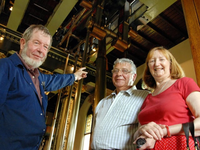 Papplewick Pumping Station held a Police and Fire Rescue Service Steam event this weekend. Pictured is Volunteer Dave Ambler from Mansfield with John and Lynda Gregory from Holloway near Matlock who visited the area just for the Steam event.