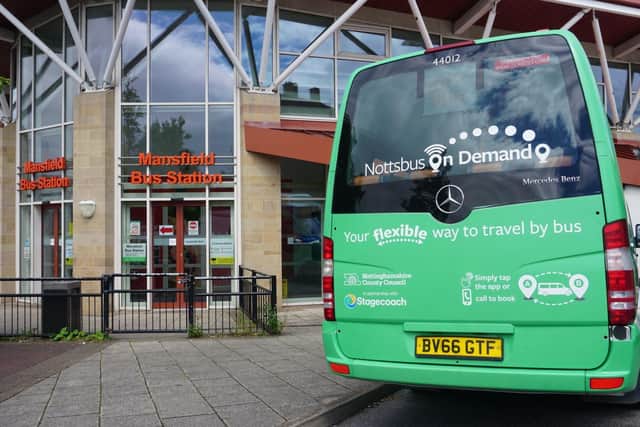Nottsbus On Demand vehicle at Mansfield Bus Station