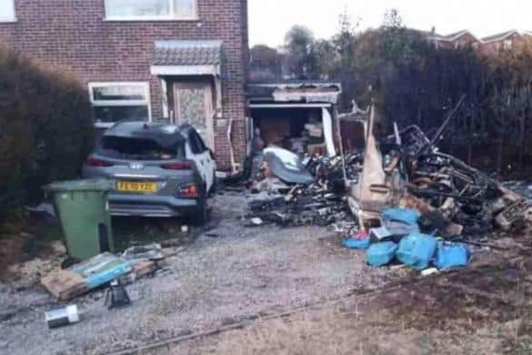 The extensive damage caused at one of the properties on Maunleigh, Forest Town.