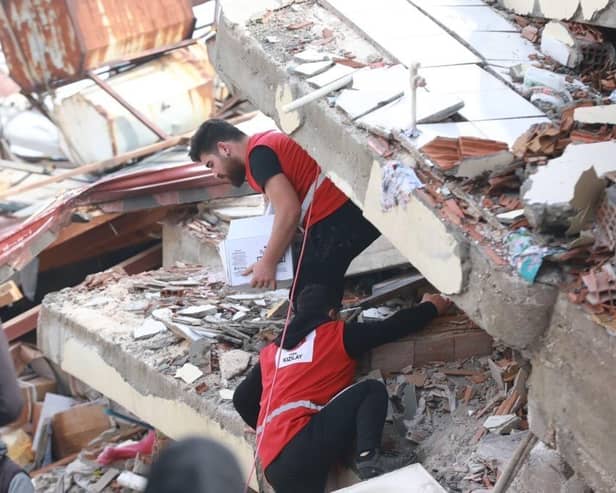 Turkish Red Crescent responders working to support survivors of the devastating earthquakes