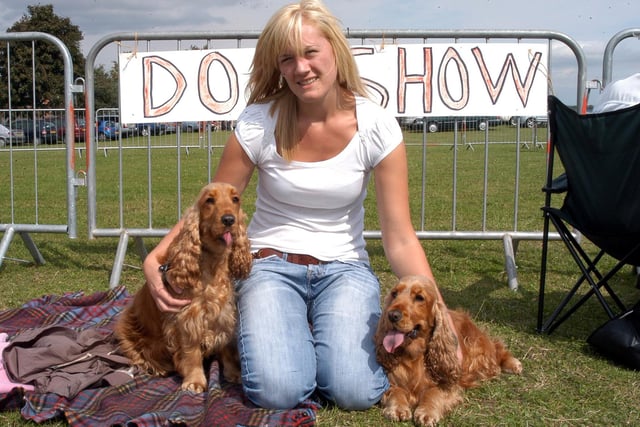 Helen Nelson from Worksop with her Cocker Spaniels Honey and Daisy at the Dog Show on Kilton Forest Recreation Ground back in 2008