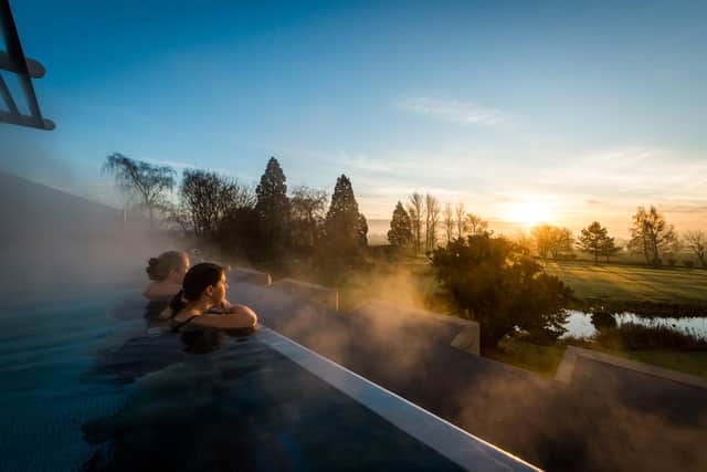 The rooftop infinity pool at Ragdale Hall.