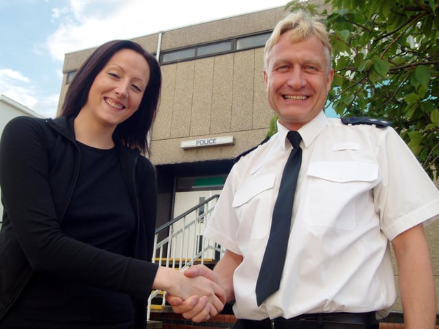 Sutton Police Station Insp Barry Harper said farewell to Emma King from the Ashfield Chad in 2006.