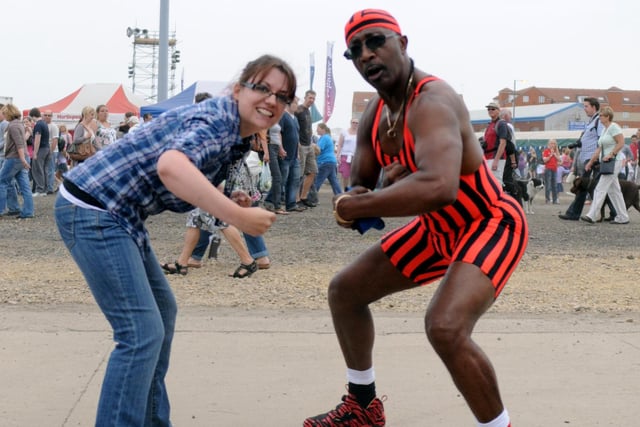 Mail reporter Emma Greenhalgh was shown some moves by TV's Mr Motivator.