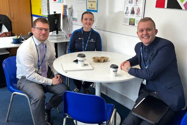 Progressive Sports East Midlands managing director Adam Holland visits a school..