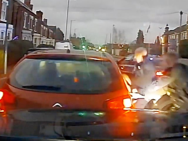 Brandt was eventually forced to stop when police burst his car’s tyres using a stinger.