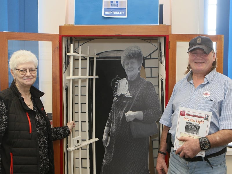 Chris Laycock with Steve Cranstoun who made the artwork about the imprisonment of Brenda Greenwood.