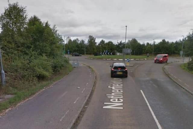 The roundabout near the scene of the crash.