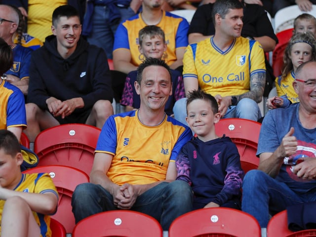 Mansfield fans at the Sky Bet League 2 match against Doncaster Rovers FC at the Eco-Power Stadium  
Photo Chris & Jeanette Holloway / The Bigger Picture.media
