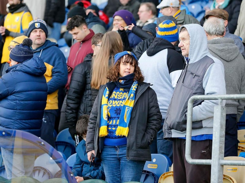 Mansfield Town fans at the win over Grimsby Town.