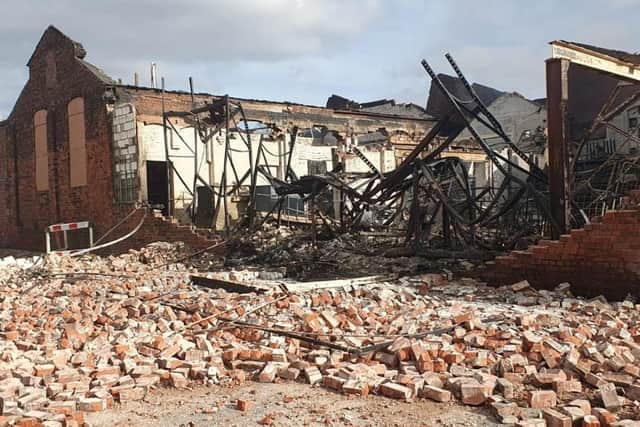 Police and the fire service will conduct a joint investigation into the cause of the blaze at Savanna Rags. Photo: Notts Fire