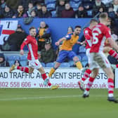 Stephen McLaughlin puts over a good cross against Crewe. Photo by Chris Holloway / The Bigger Picture.media