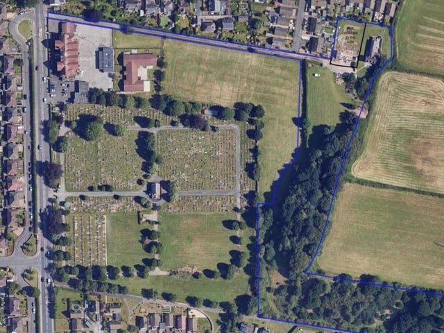 The final photo in our gallery gives a bird's eye view of how Halfmoon Farm sits off Kingsway and how it fits in with the surrounding Kirkby landscape.