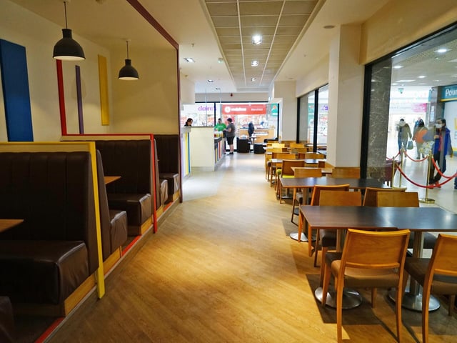 Plenty of space for shoppers to sit.
