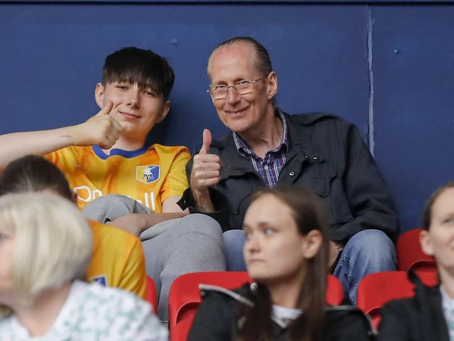 Stags fans at Bolton on Tuesday.