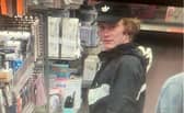 Police would like to speak to the man pictured in this CCTV image after a member of shop staff was assaulted.