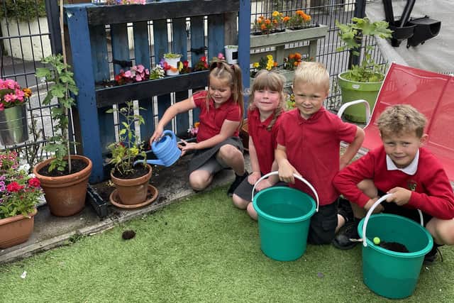 Croft Primary School has received a £1,000 donation and building materials to create a new outdoor learning space