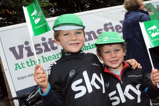 Harry and George Ayres, 6 and 4, fly the flag for cycling in Mansfield.