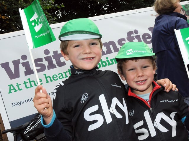 Harry and George Ayres, 6 and 4, fly the flag for cycling in Mansfield.