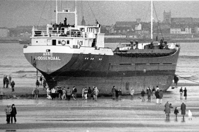 It was in 1985 that the Dutch freighter Anne Roossendaal was left grounded on the Longscar Rocks. One man remembered the ship struggling in waves which reached 30ft to 40ft high and said he was there when it hit the rocks.