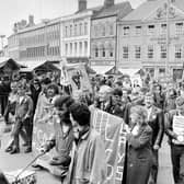 Miners' strike demonstration in 1984.