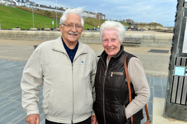 George and Alice Chrystal from Newcastle enjoy a trip to Roker.