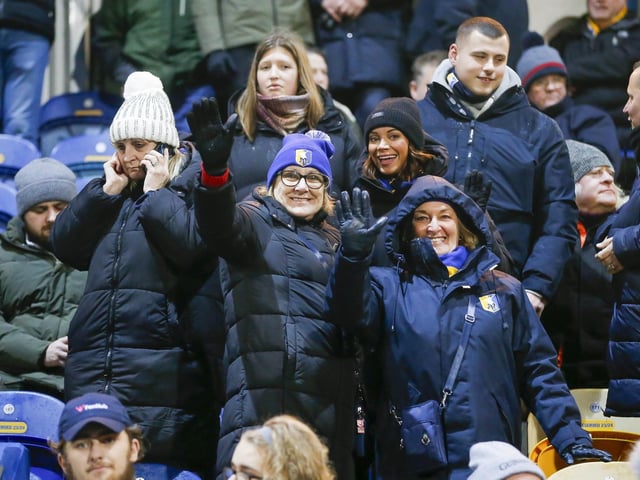 Mansfield Town fans at last night's draw with Sutton United.