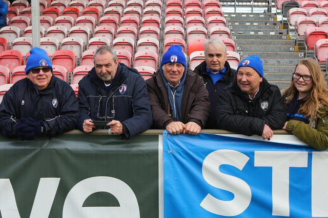 Spireites fans pictured at Solihull Moors on New Year's Day 2019.