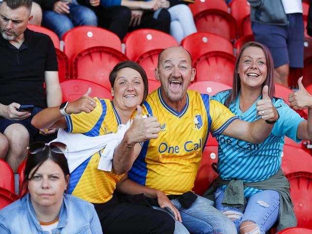 Mansfield fans at the Sky Bet League 2 match against Doncaster Rovers FC at the Eco-Power Stadium
Photo Chris & Jeanette Holloway / The Bigger Picture.media